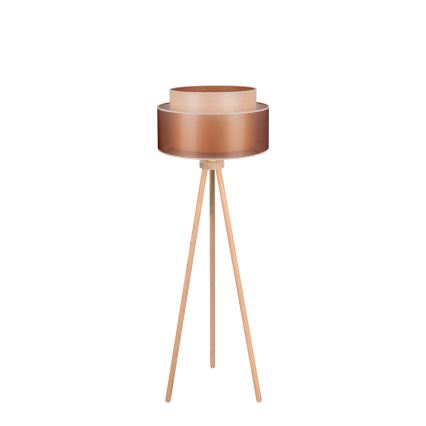 Duolla - Podna lampa WOOD BOHO 1xE27/15W/230V pr. 45 cm bakrena/smeđa/bež