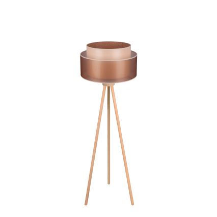 Duolla - Podna lampa WOOD BOHO 1xE27/15W/230V pr. 45 cm bakrena/smeđa/bež