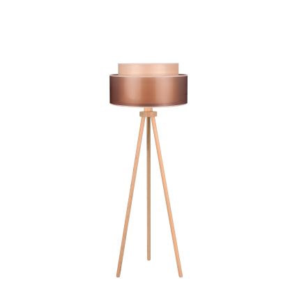 Duolla - Podna lampa WOOD BOHO 1xE27/15W/230V pr. 45 cm bakrena/smeđa/bež