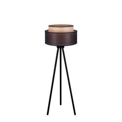 Duolla - Podna lampa WOOD BOHO 1xE27/15W/230V pr. 45 cm crna/bež