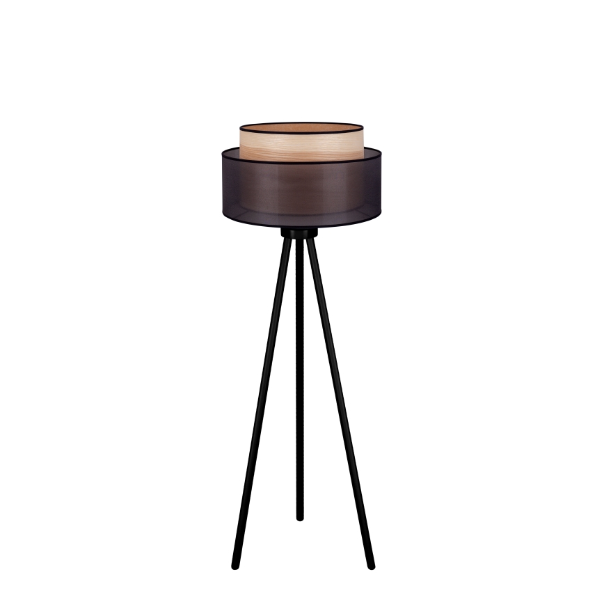 Duolla - Podna lampa WOOD BOHO 1xE27/15W/230V pr. 45 cm crna/bež