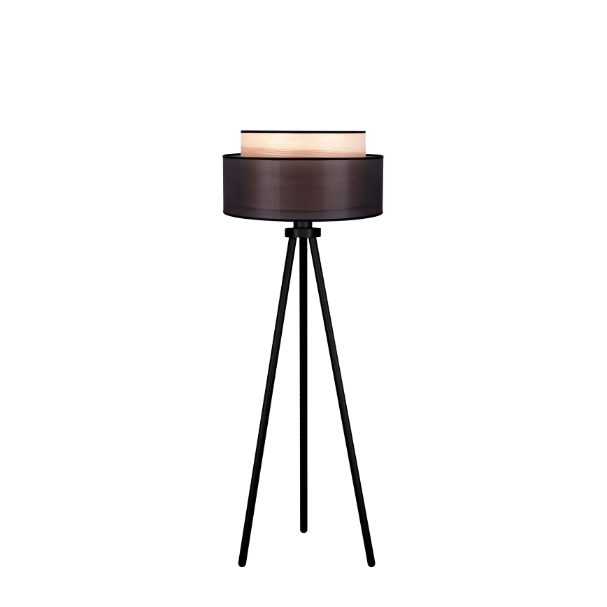 Duolla - Podna lampa WOOD BOHO 1xE27/15W/230V pr. 45 cm crna/bež