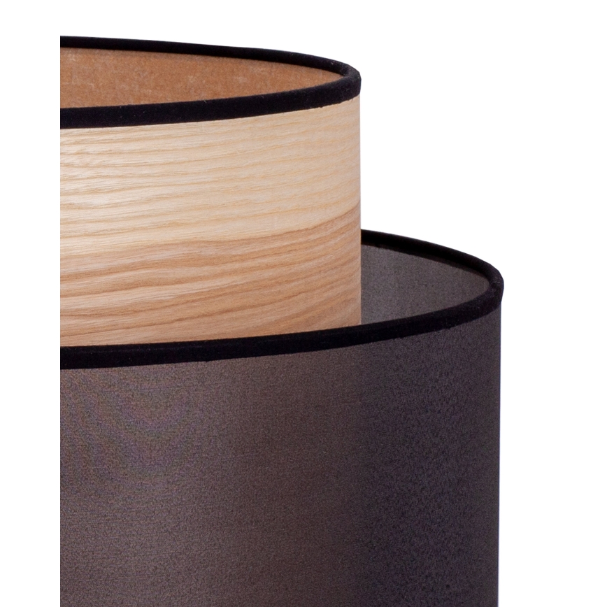 Duolla - Podna lampa WOOD BOHO 1xE27/15W/230V pr. 45 cm crna/bež
