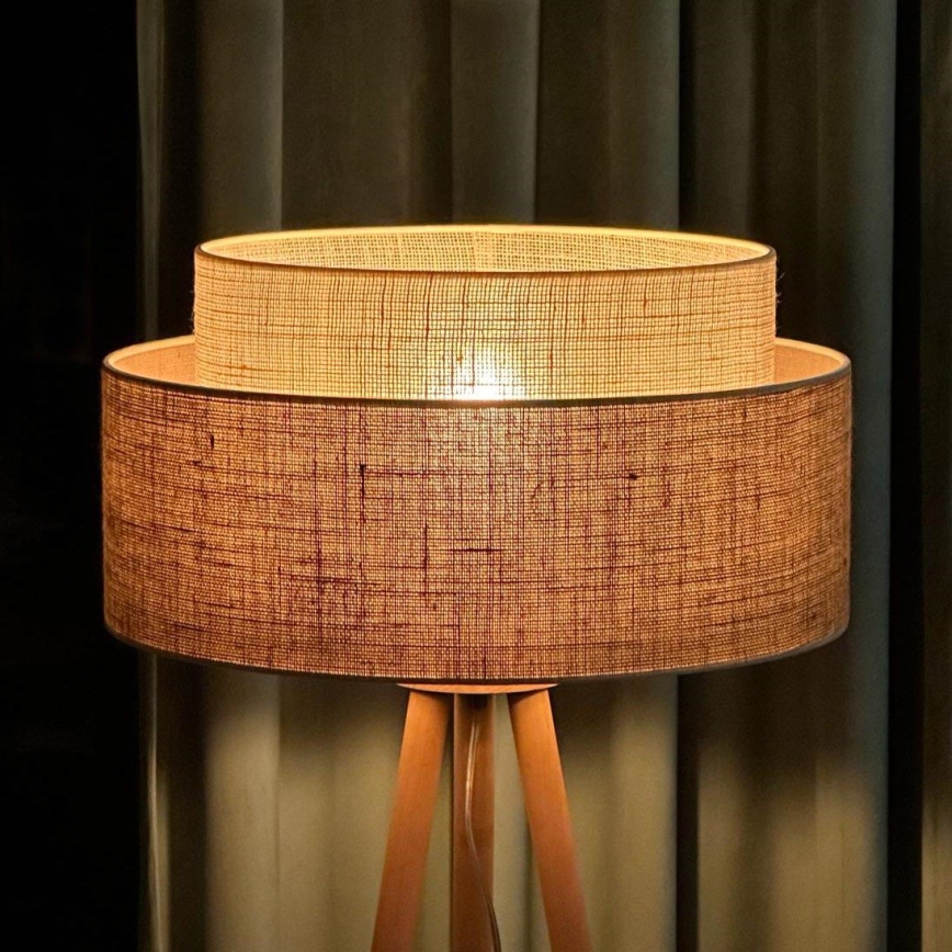 Duolla - Podna lampa YUTE BOHO 1xE27/15W/230V pr. 45 cm smeđa/krem