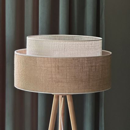 Duolla - Podna lampa YUTE BOHO 1xE27/15W/230V pr. 45 cm smeđa/krem