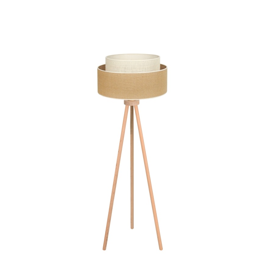 Duolla - Podna lampa YUTE BOHO 1xE27/15W/230V pr. 45 cm smeđa/krem