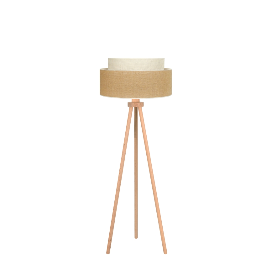 Duolla - Podna lampa YUTE BOHO 1xE27/15W/230V pr. 45 cm smeđa/krem
