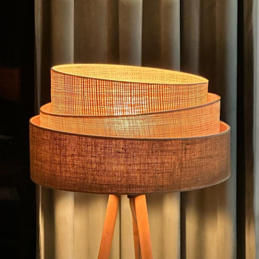 Duolla - Podna lampa YUTE TRIO 1xE27/15W/230V pr. 45 cm smeđa/siva/bež