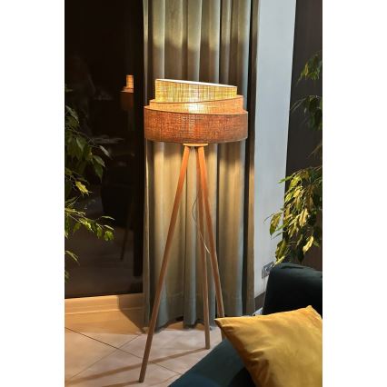 Duolla - Podna lampa YUTE TRIO 1xE27/15W/230V pr. 45 cm smeđa/siva/bež