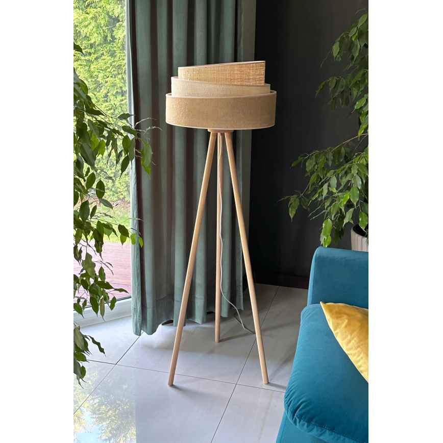 Duolla - Podna lampa YUTE TRIO 1xE27/15W/230V pr. 45 cm smeđa/siva/bež