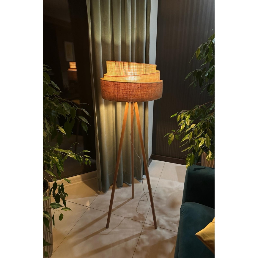 Duolla - Podna lampa YUTE TRIO 1xE27/15W/230V pr. 45 cm smeđa/siva/bež