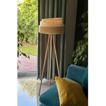 Duolla - Podna lampa YUTE TRIO 1xE27/15W/230V pr. 45 cm smeđa/siva/bež