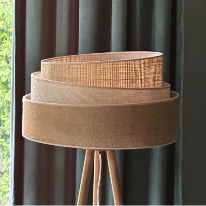 Duolla - Podna lampa YUTE TRIO 1xE27/15W/230V pr. 45 cm smeđa/siva/bež