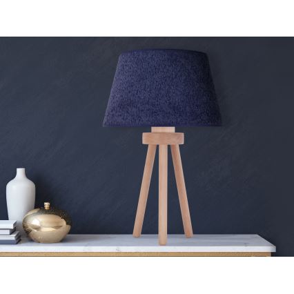 Duolla - Stolna lampa BOUCLE 1xE27/15W/230V pr. 28 cm plava/drvo