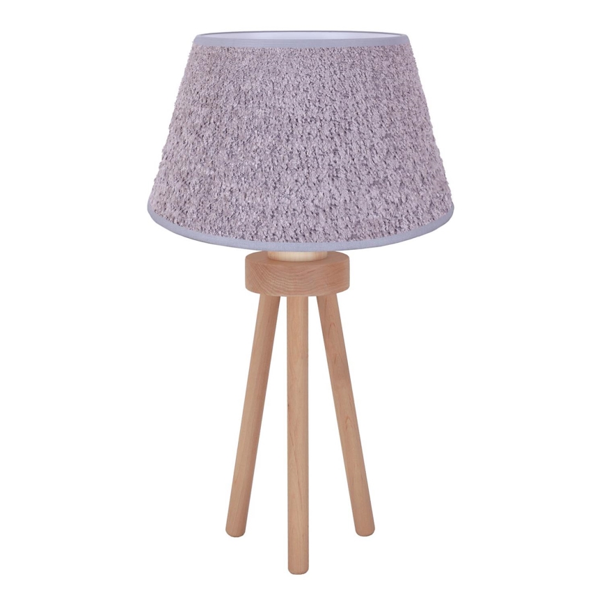 Duolla - Stolna lampa BOUCLE 1xE27/15W/230V pr. 28 cm siva/drvo