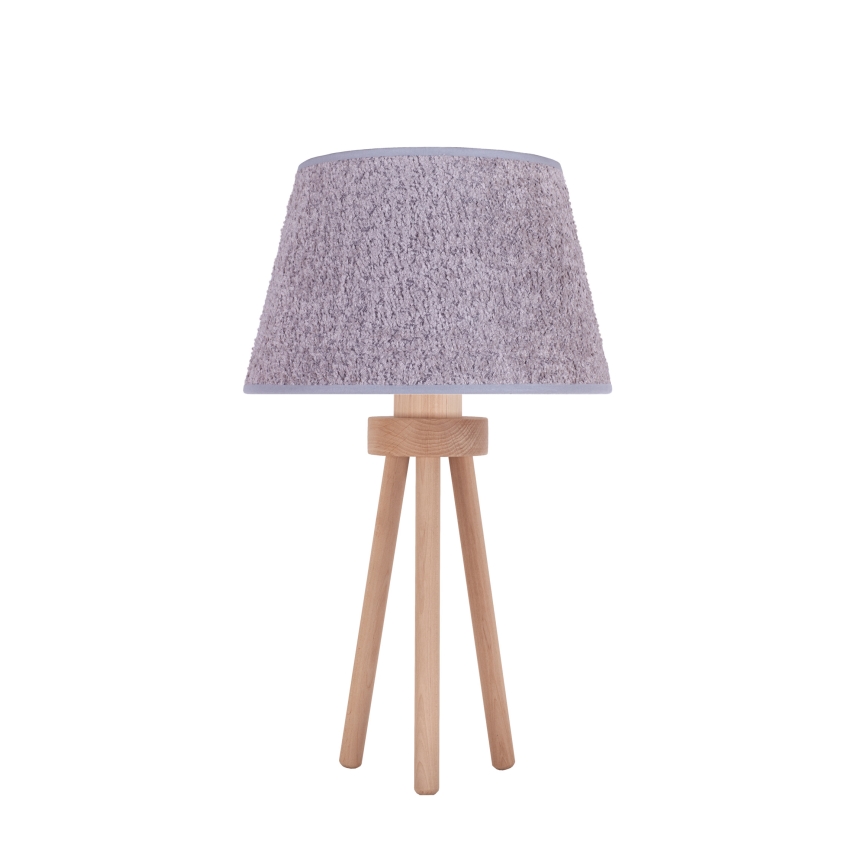 Duolla - Stolna lampa BOUCLE 1xE27/15W/230V pr. 28 cm siva/drvo