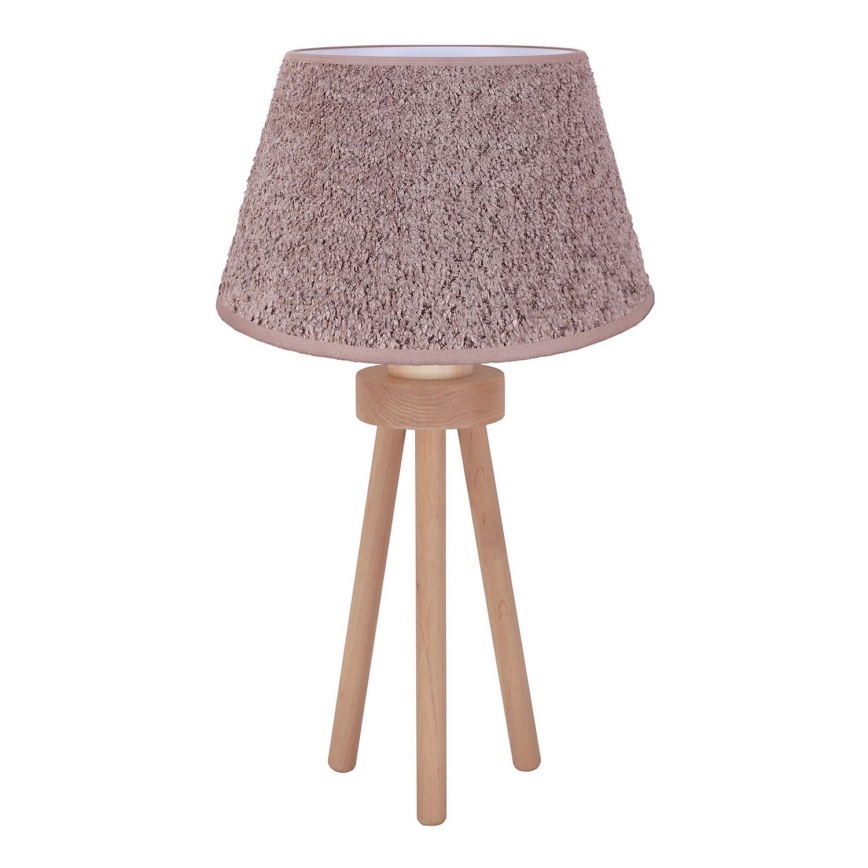 Duolla - Stolna lampa BOUCLE 1xE27/15W/230V pr. 28 cm smeđa/drvo