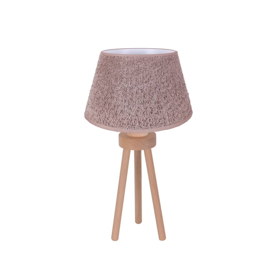 Duolla - Stolna lampa BOUCLE 1xE27/15W/230V pr. 28 cm smeđa/drvo