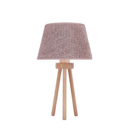 Duolla - Stolna lampa BOUCLE 1xE27/15W/230V pr. 28 cm smeđa/drvo