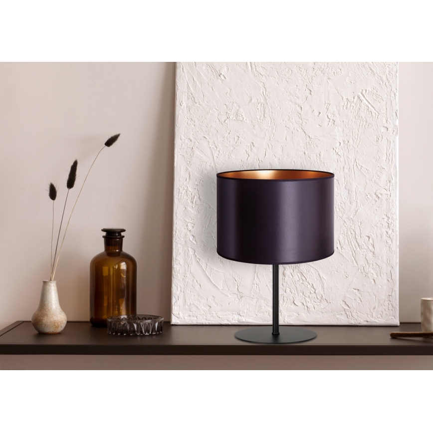 Duolla - Stolna lampa CANNES 1xE14/15W/230V pr. 20 cm crna/bakrena