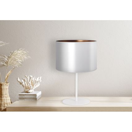 Duolla - Stolna lampa CANNES 1xE14/15W/230V pr. 20 cm srebrna/bakrena/bijela