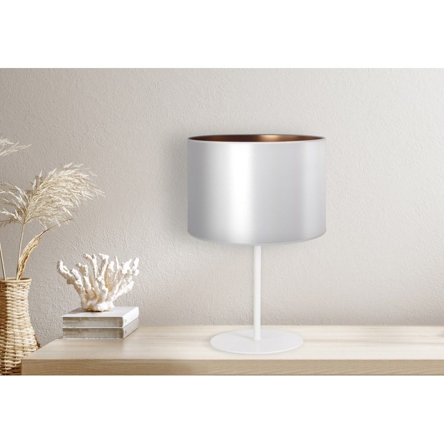 Duolla - Stolna lampa CANNES 1xE14/15W/230V pr. 20 cm srebrna/bakrena/bijela