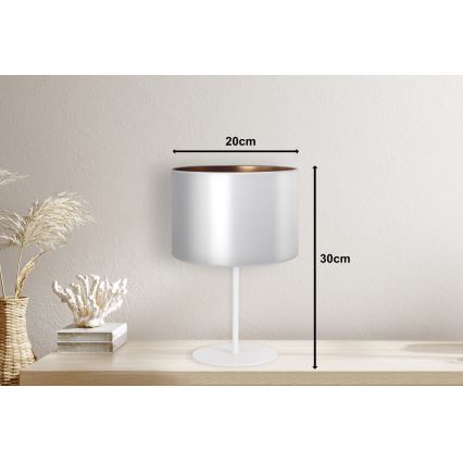 Duolla - Stolna lampa CANNES 1xE14/15W/230V pr. 20 cm srebrna/bakrena/bijela