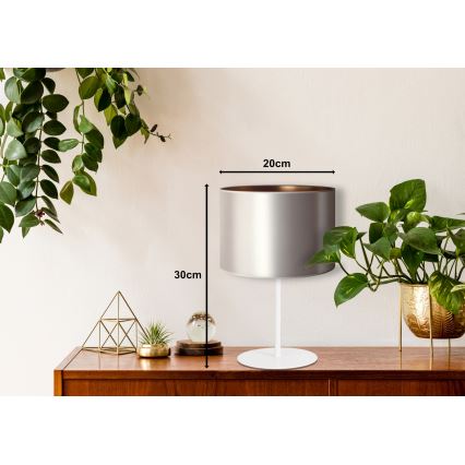 Duolla - Stolna lampa CANNES 1xE14/15W/230V pr. 20 cm srebrna/bakrena/bijela