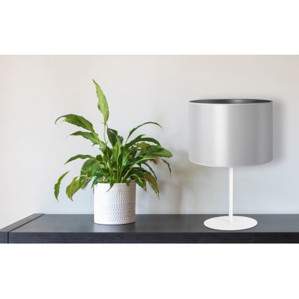 Duolla - Stolna lampa CANNES 1xE14/15W/230V pr. 20 cm srebrna/bijela