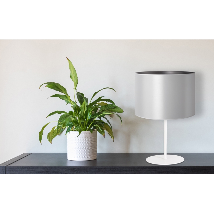 Duolla - Stolna lampa CANNES 1xE14/15W/230V pr. 20 cm srebrna/bijela