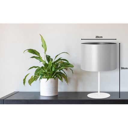 Duolla - Stolna lampa CANNES 1xE14/15W/230V pr. 20 cm srebrna/bijela