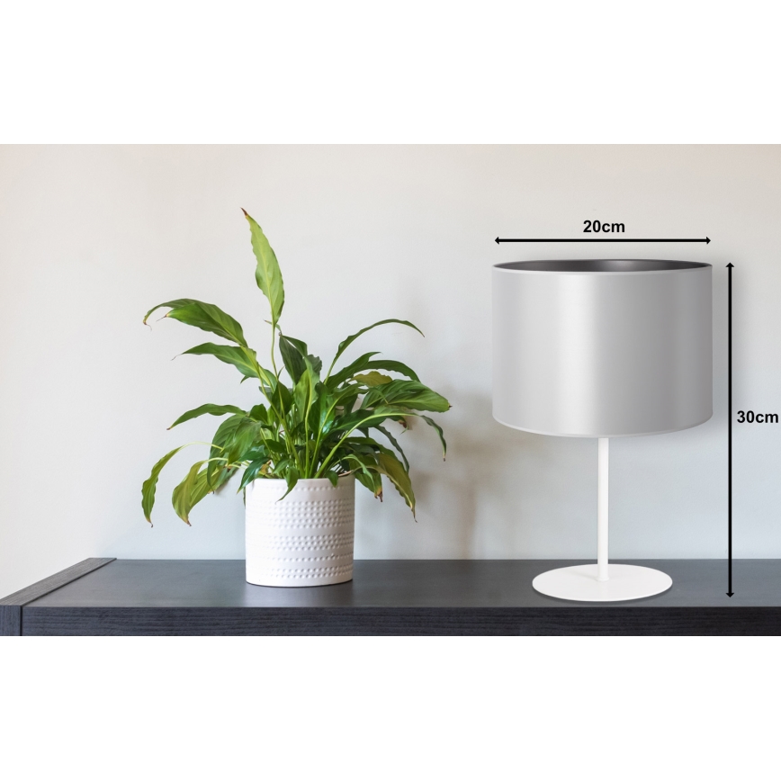 Duolla - Stolna lampa CANNES 1xE14/15W/230V pr. 20 cm srebrna/bijela
