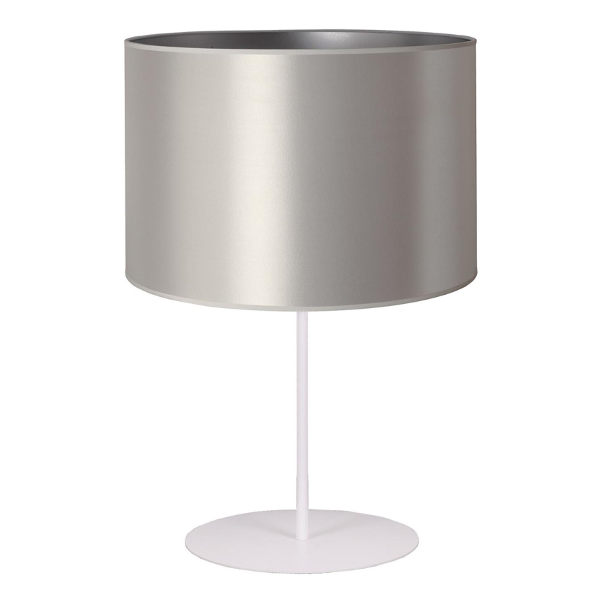 Duolla - Stolna lampa CANNES 1xE14/15W/230V pr. 20 cm srebrna/bijela