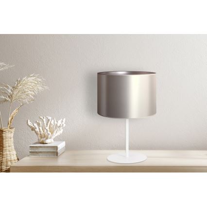 Duolla - Stolna lampa CANNES 1xE14/15W/230V pr. 20 cm srebrna/bijela