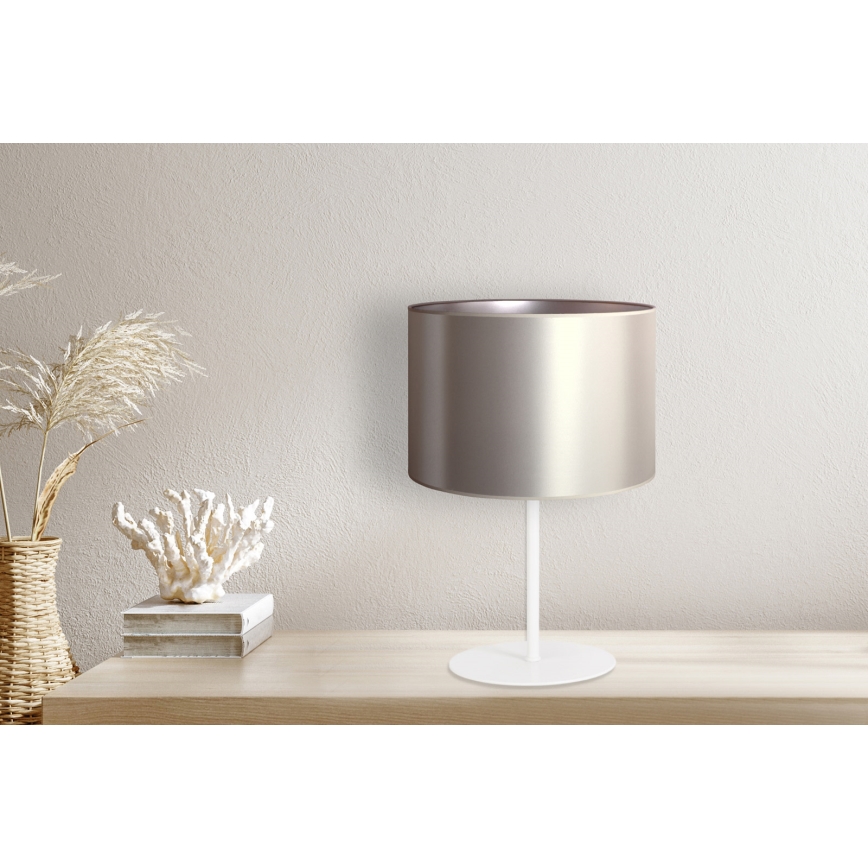 Duolla - Stolna lampa CANNES 1xE14/15W/230V pr. 20 cm srebrna/bijela