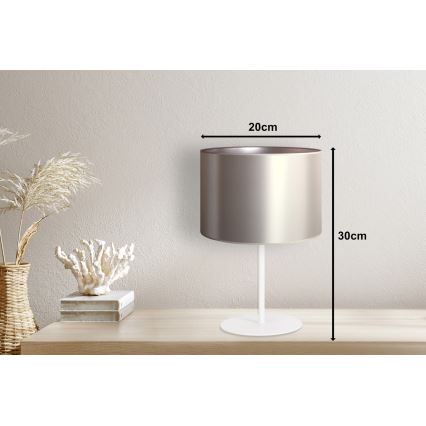 Duolla - Stolna lampa CANNES 1xE14/15W/230V pr. 20 cm srebrna/bijela