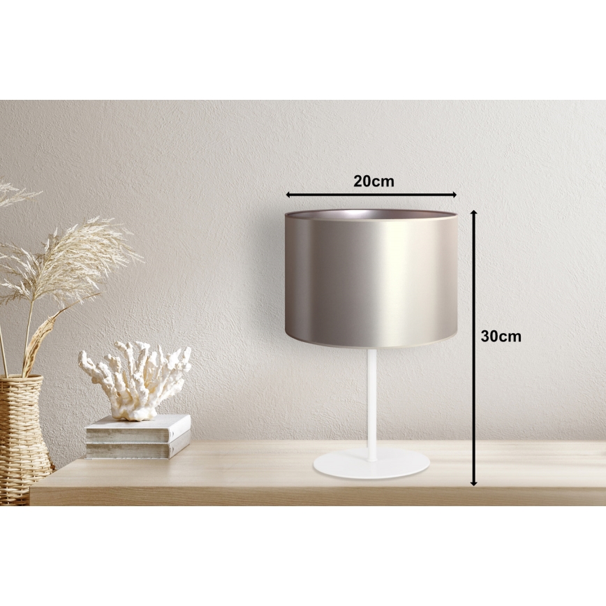 Duolla - Stolna lampa CANNES 1xE14/15W/230V pr. 20 cm srebrna/bijela