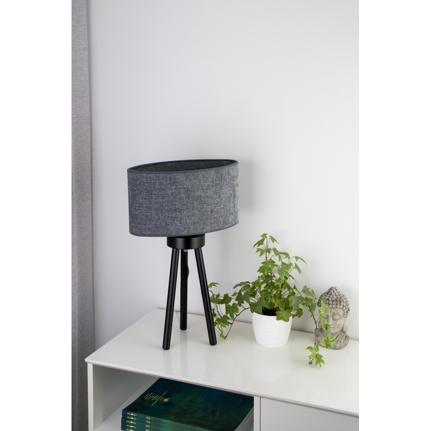 Duolla - Stolna lampa OVAL 1xE27/15W/230V pr. 30 cm siva