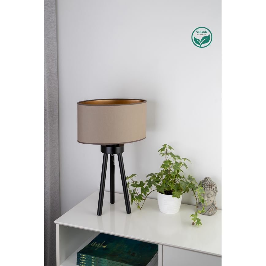 Duolla - Stolna lampa OVAL VEGAN 1xE27/15W/230V pr. 30 cm bež