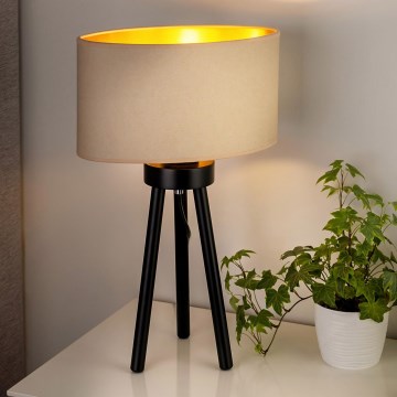 Duolla - Stolna lampa OVAL VEGAN 1xE27/15W/230V pr. 30 cm krem