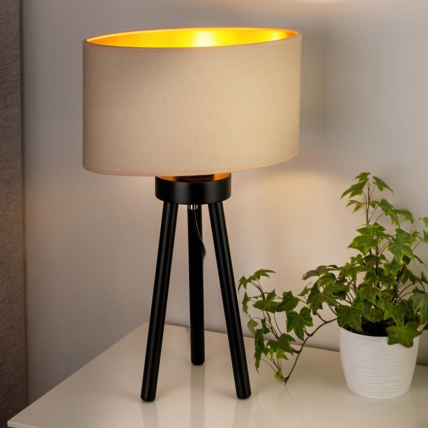 Duolla - Stolna lampa OVAL VEGAN 1xE27/15W/230V pr. 30 cm krem