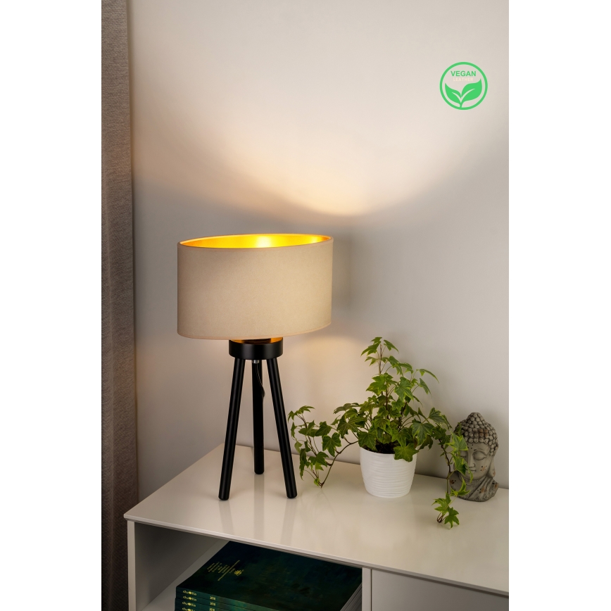 Duolla - Stolna lampa OVAL VEGAN 1xE27/15W/230V pr. 30 cm krem