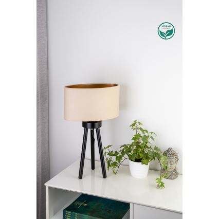 Duolla - Stolna lampa OVAL VEGAN 1xE27/15W/230V pr. 30 cm krem