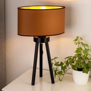 Duolla - Stolna lampa OVAL VEGAN 1xE27/15W/230V pr. 30 cm smeđa