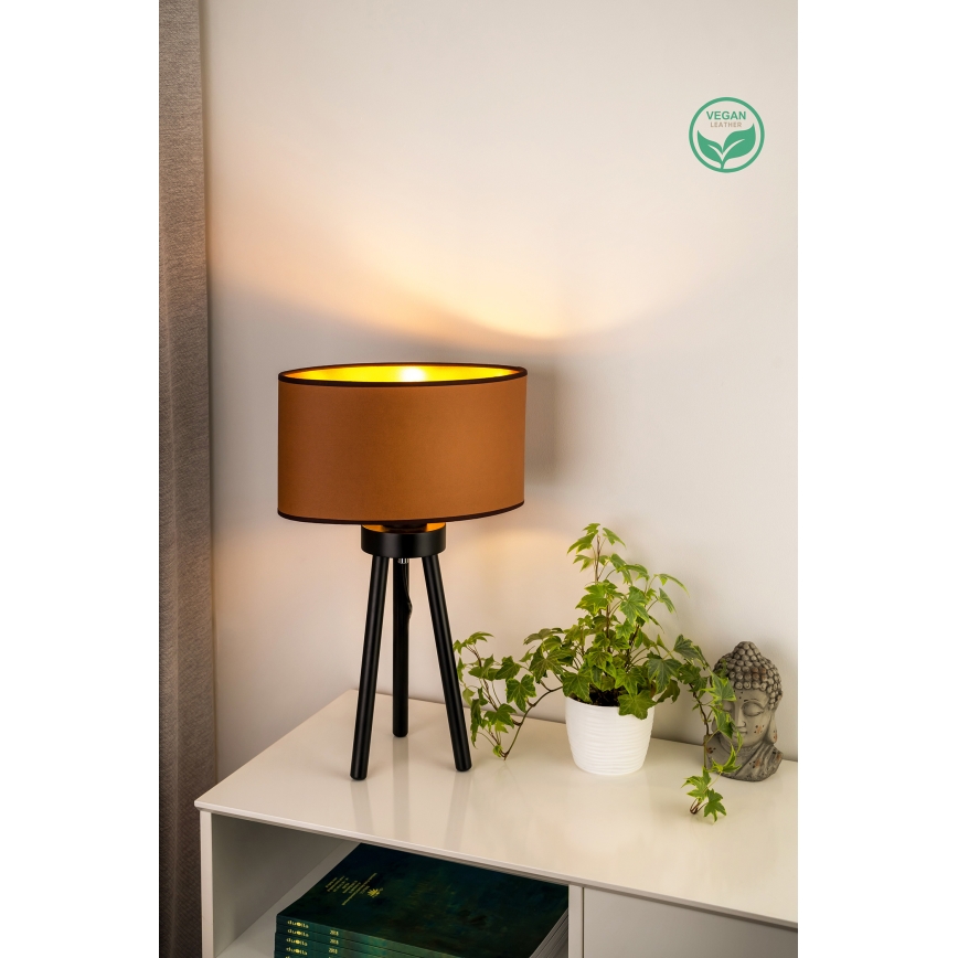 Duolla - Stolna lampa OVAL VEGAN 1xE27/15W/230V pr. 30 cm smeđa
