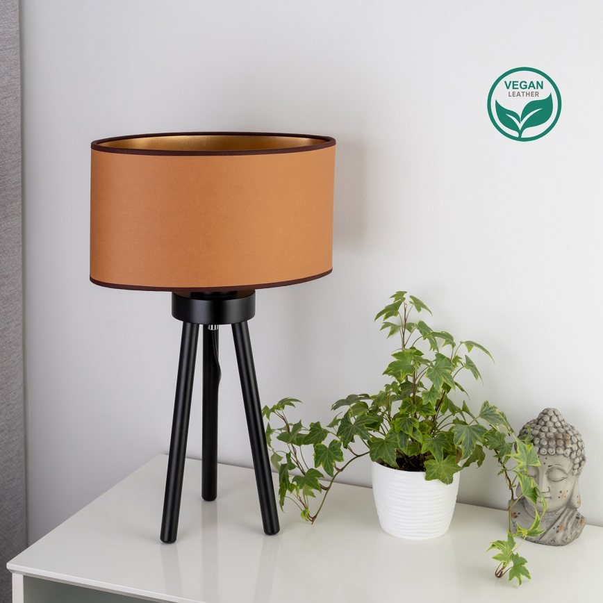 Duolla - Stolna lampa OVAL VEGAN 1xE27/15W/230V pr. 30 cm smeđa