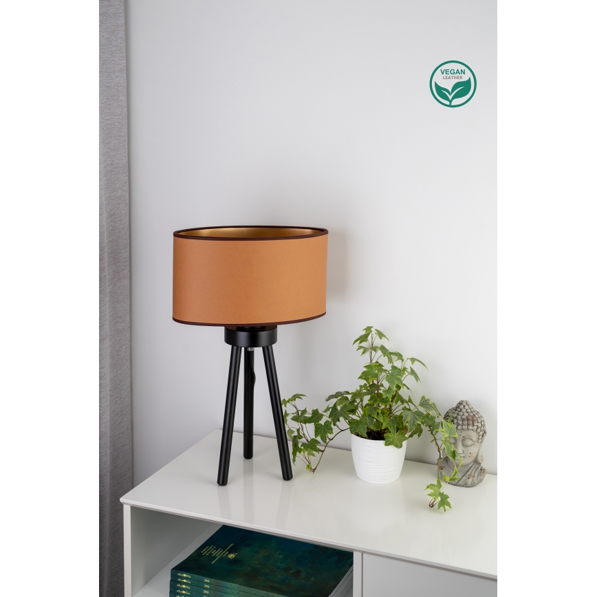 Duolla - Stolna lampa OVAL VEGAN 1xE27/15W/230V pr. 30 cm smeđa