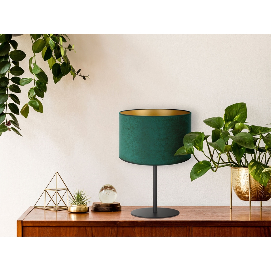 Duolla - Stolna lampa ROLLER 1xE14/15W/230V tamna pr. 20 cm zelena/zlatna