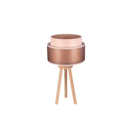 Duolla - Stolna lampa WOOD BOHO 1xE27/15W/230V pr. 25 cm bakrena/smeđa/bež