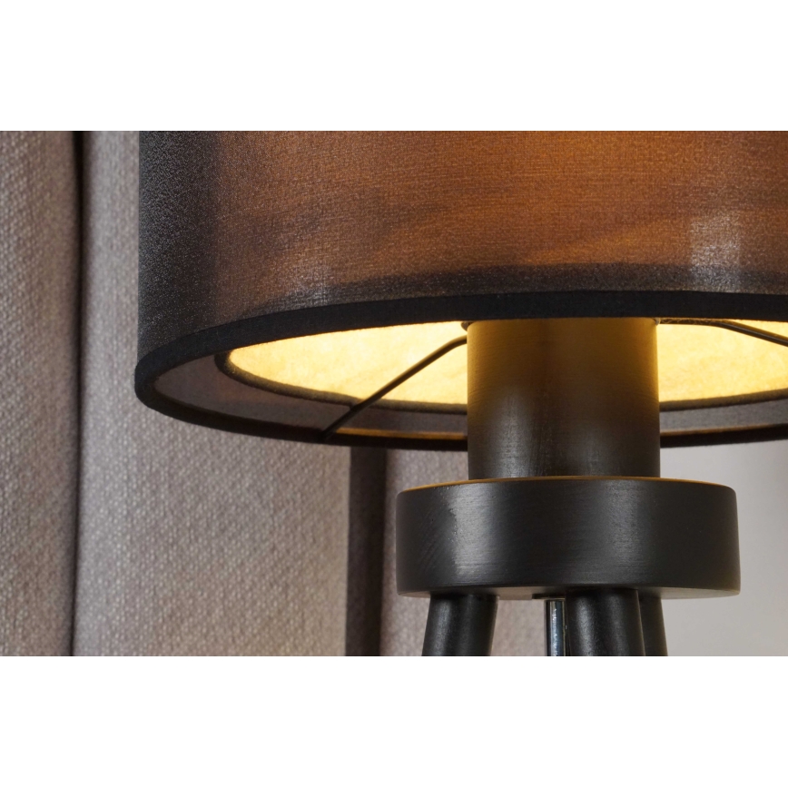 Duolla - Stolna lampa WOOD BOHO 1xE27/15W/230V pr. 25 cm crna/bež